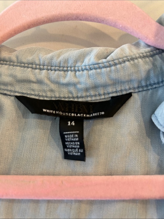 White House Black Market Tops - White House Black Market Light Blue Shirt